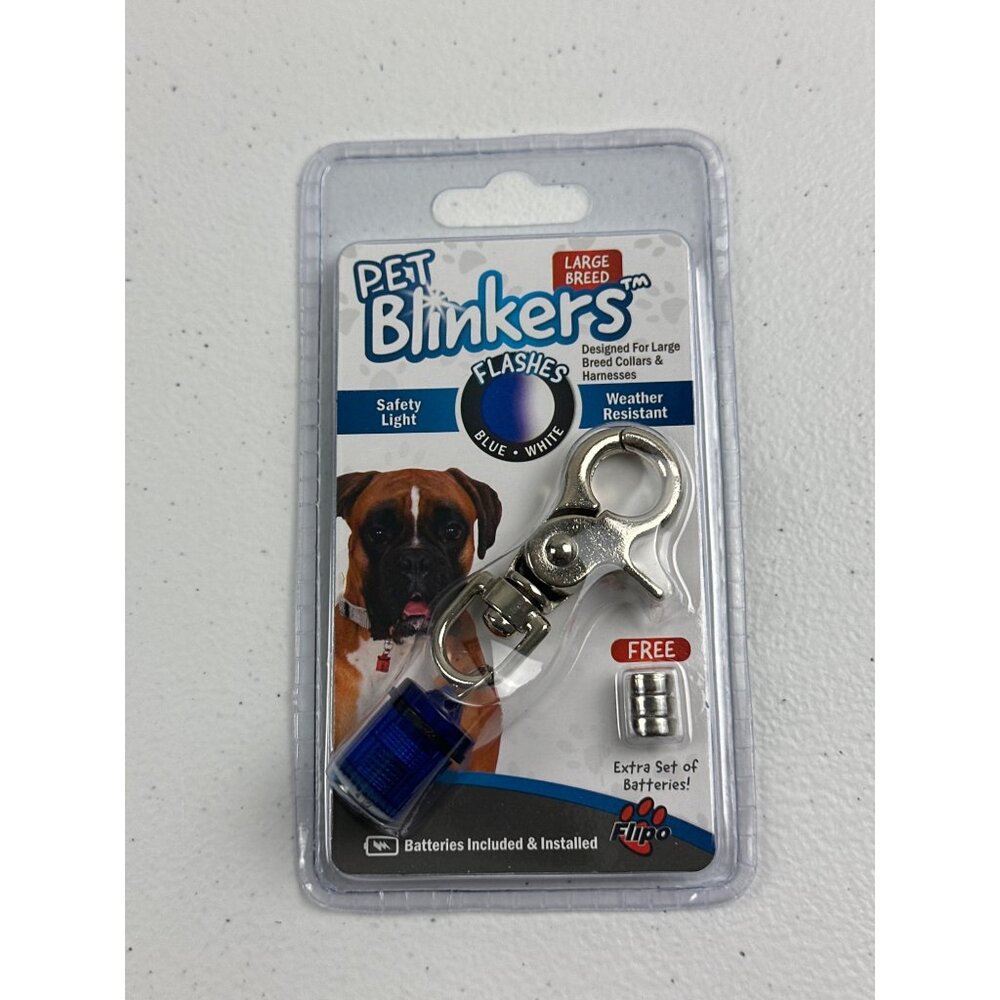 Pet Blinkers LED Safety Light With Clasp & 6 AG3 Batteries For Large Breed Dogs